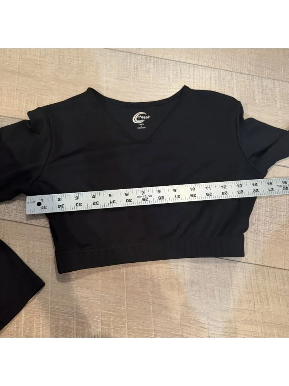 Chasse Youth Large Long Sleeve Cropped Dance Shirt Competition Dance Base